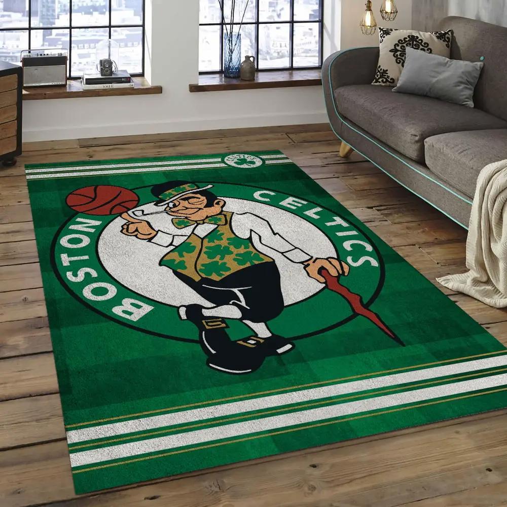 Nba boston celtics basketball legend team logo rectangle area bc38 Rectangle Rug