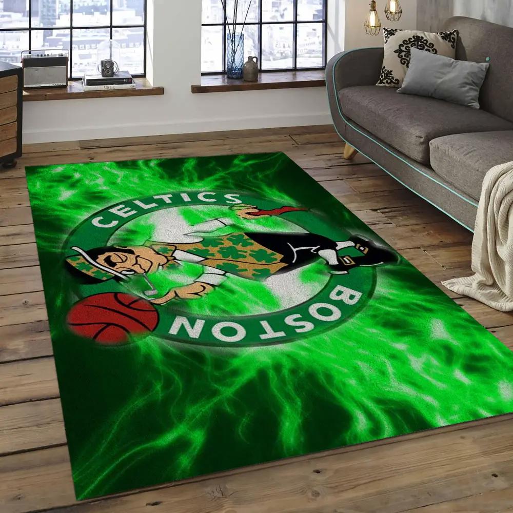 Nba boston celtics basketball legend team logo rectangle area bc39 Rectangle Rug