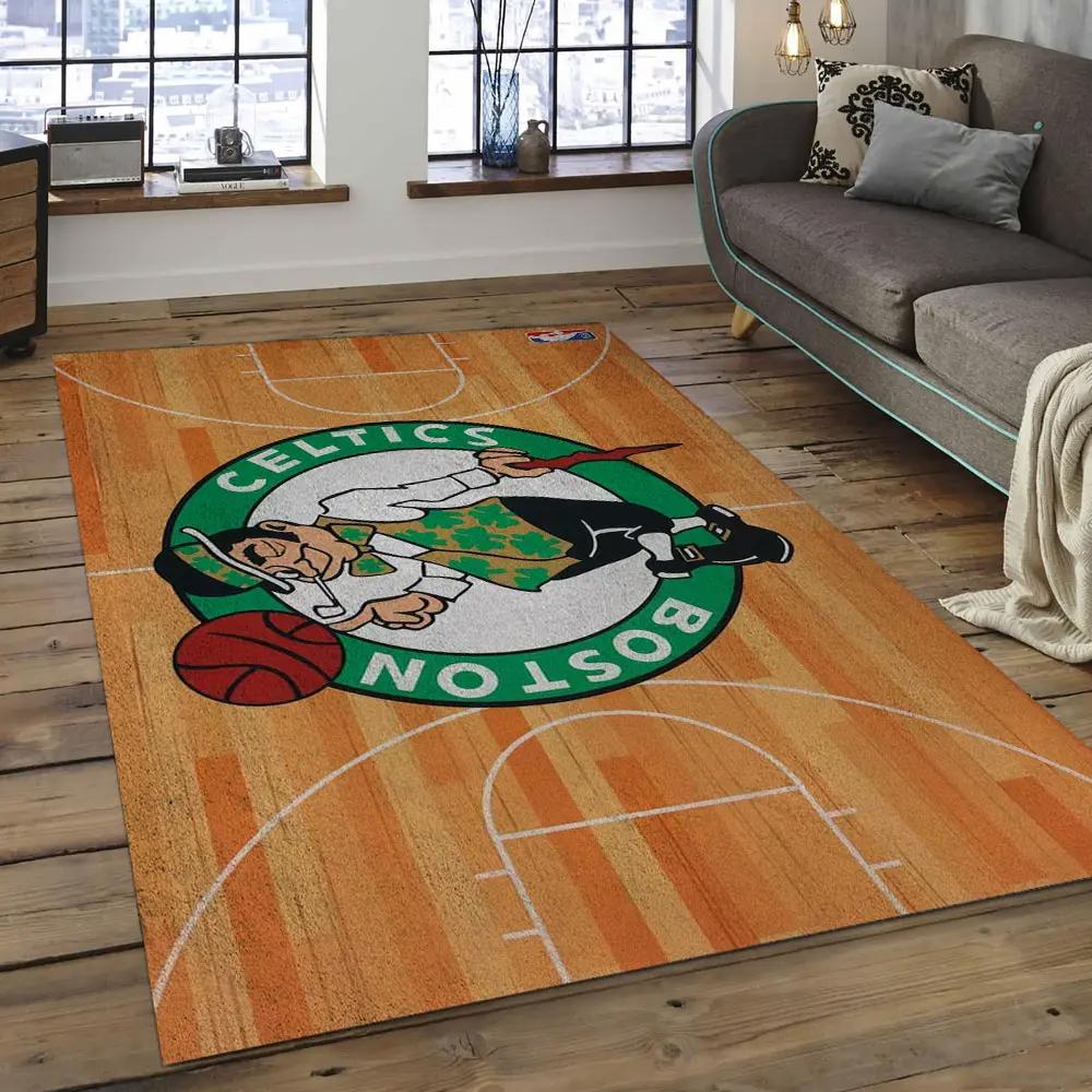 Nba boston celtics basketball legend team logo rectangle area bc54 Rectangle Rug