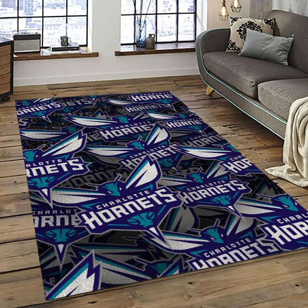 Nba charlotte hornets basketball team logo sport carpet area rug home decor best gift for friends ch55 Rectangle Rug