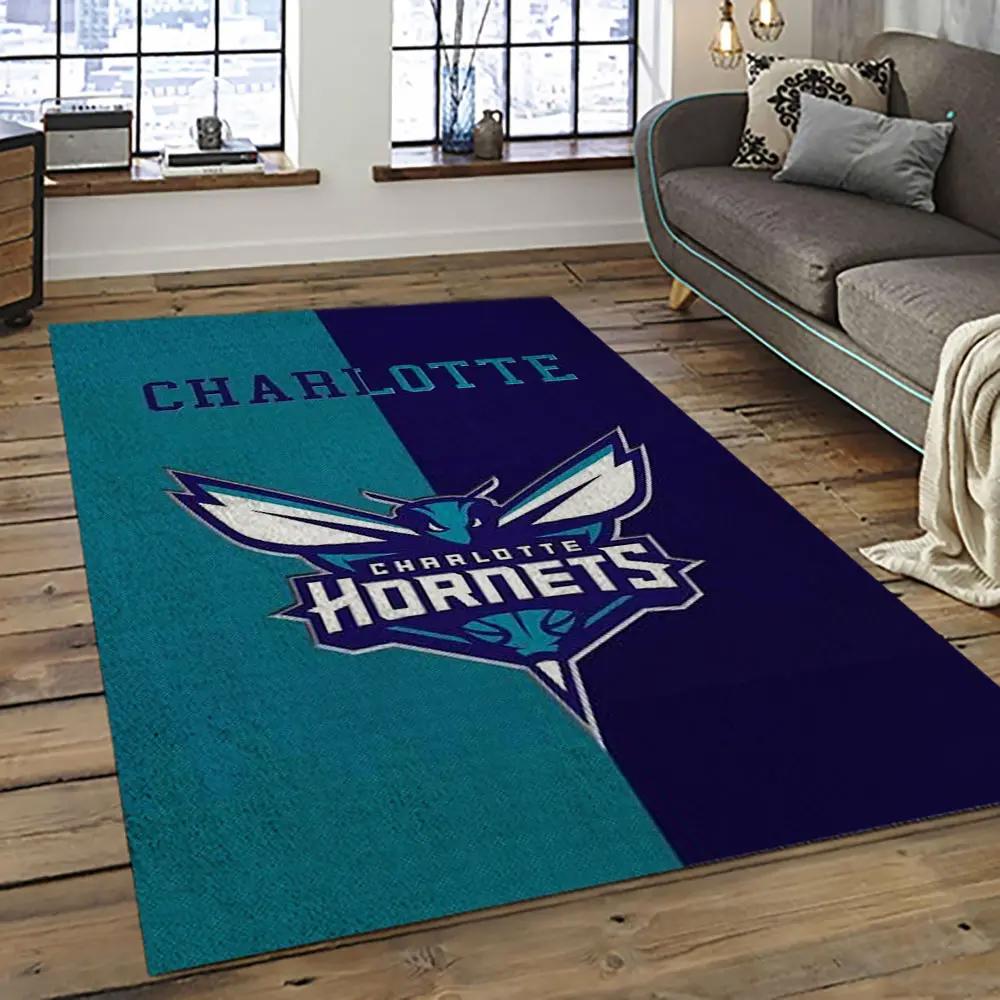 Nba charlotte hornets basketball team logo sport carpet area rug home decor best gift for friends ch78 Rectangle Rug