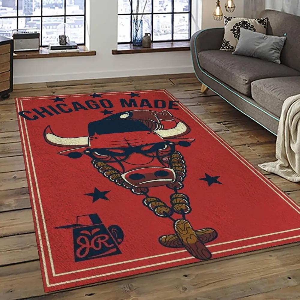 Nba chicago bulls basketball team logo sport carpet area rug home decor best gift for friends cb58 Rectangle Rug