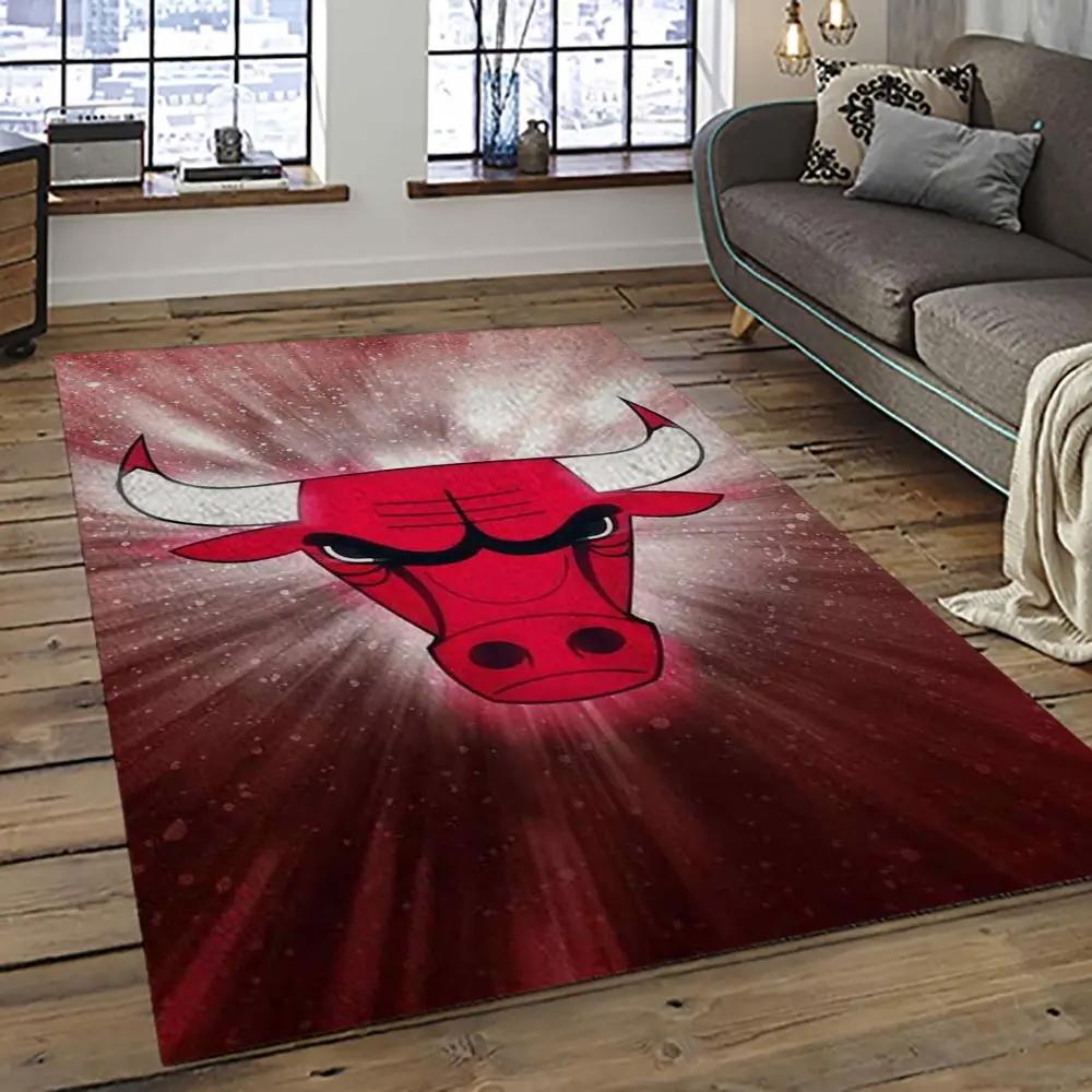 Nba chicago bulls basketball team logo sport carpet area rug home decor best gift for friends cb69 Rectangle Rug