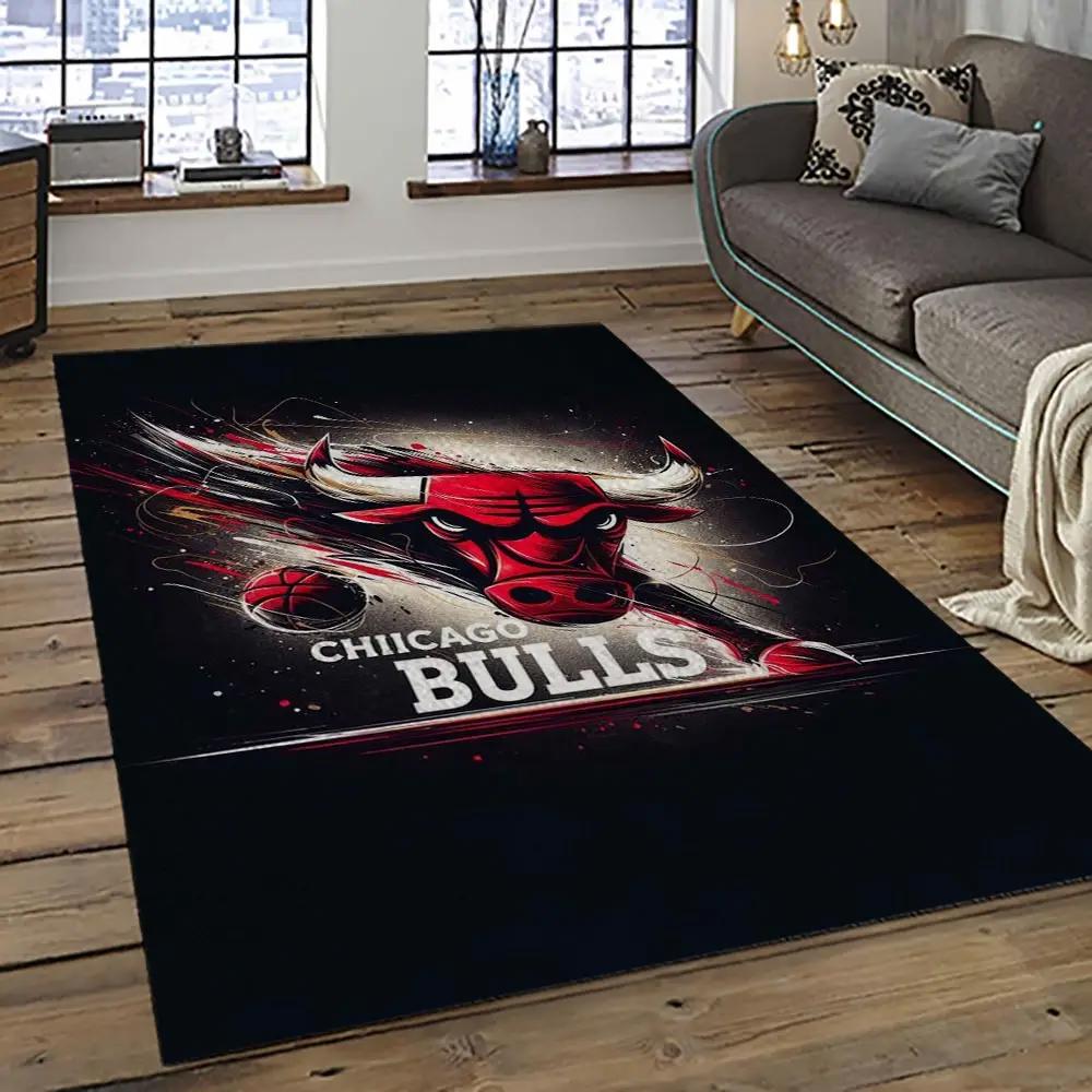 Nba chicago bulls basketball team logo sport carpet area rug home decor best gift for friends cb80 Rectangle Rug
