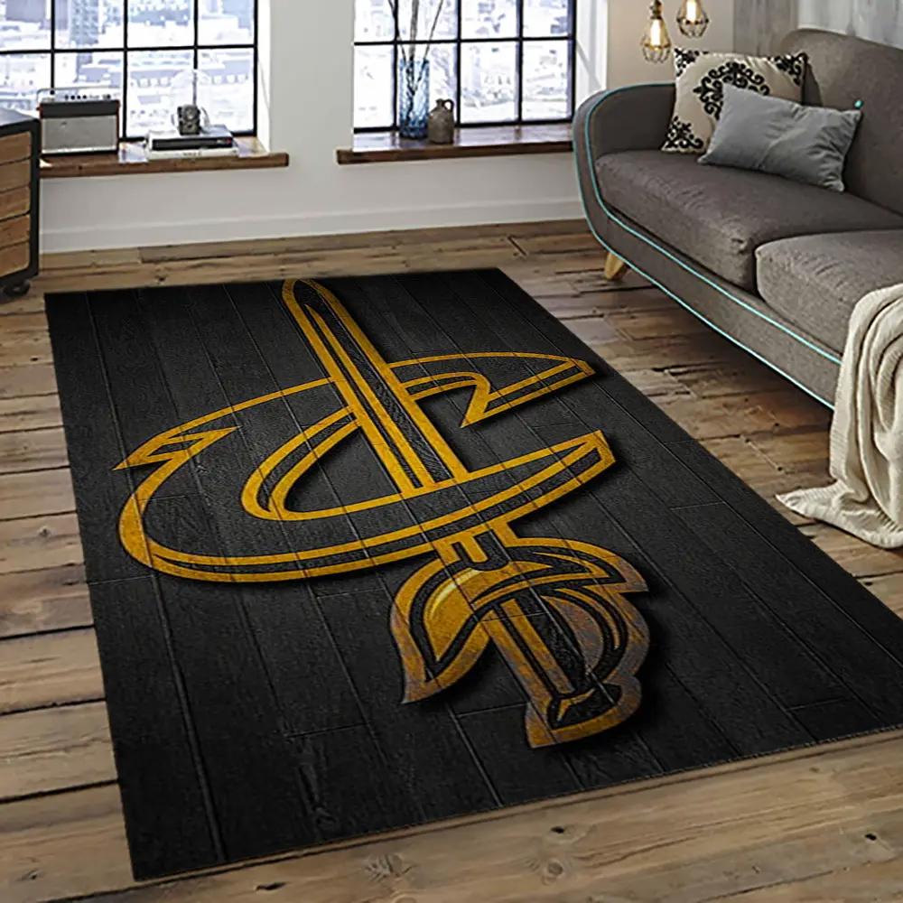 Nba cleveland cavaliers basketball team logo sport carpet rectangle area rug for living room cca33 Rectangle Rug