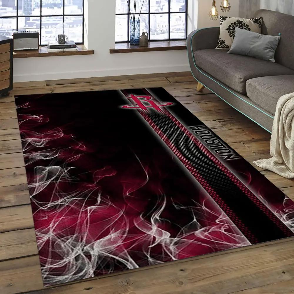 Nba houston rockets basketball legend team logo rectangle area hr13 Rectangle Rug