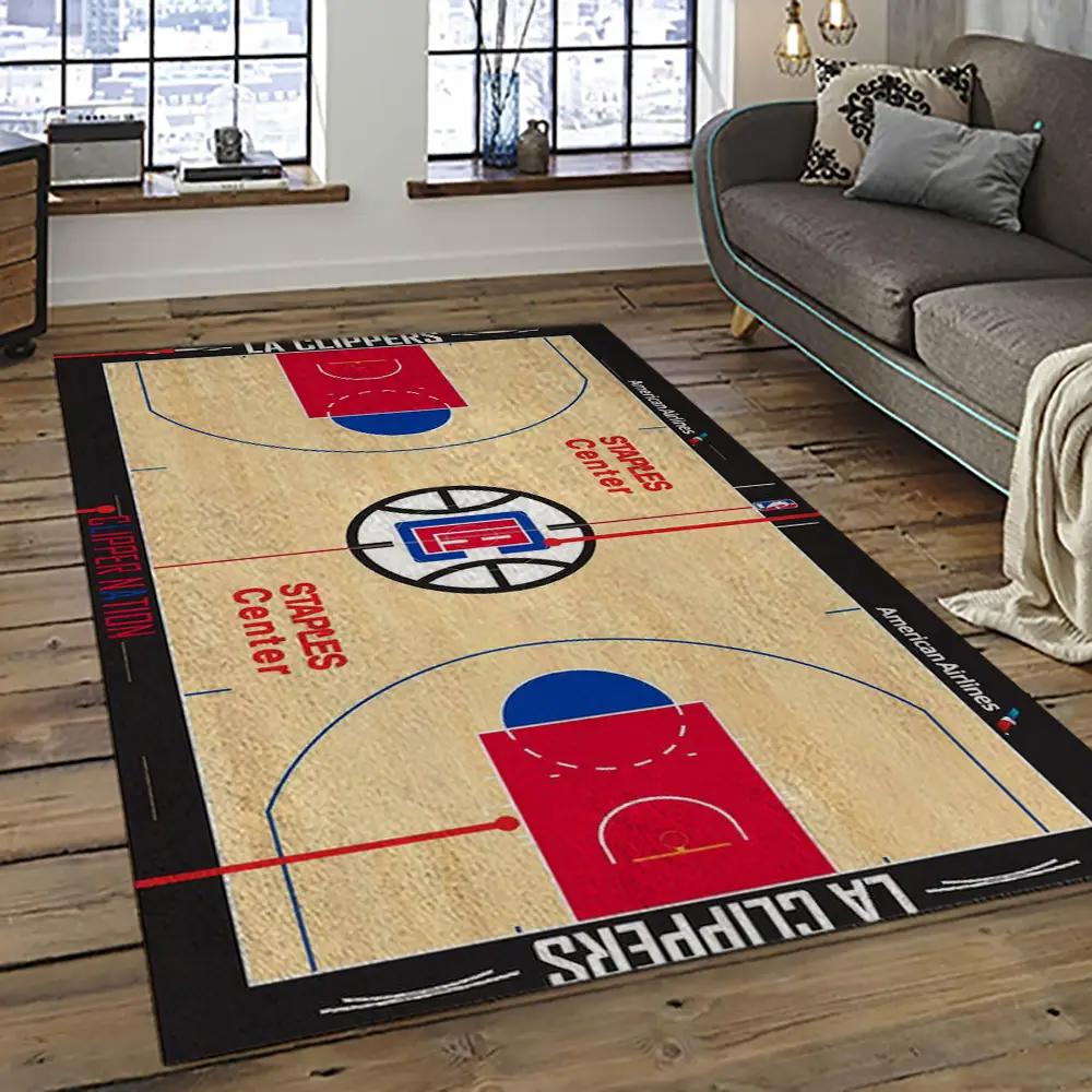 Nba los angeles clippers basketball team logo sport carpet rectangle area rug for living room lac15 Rectangle Rug
