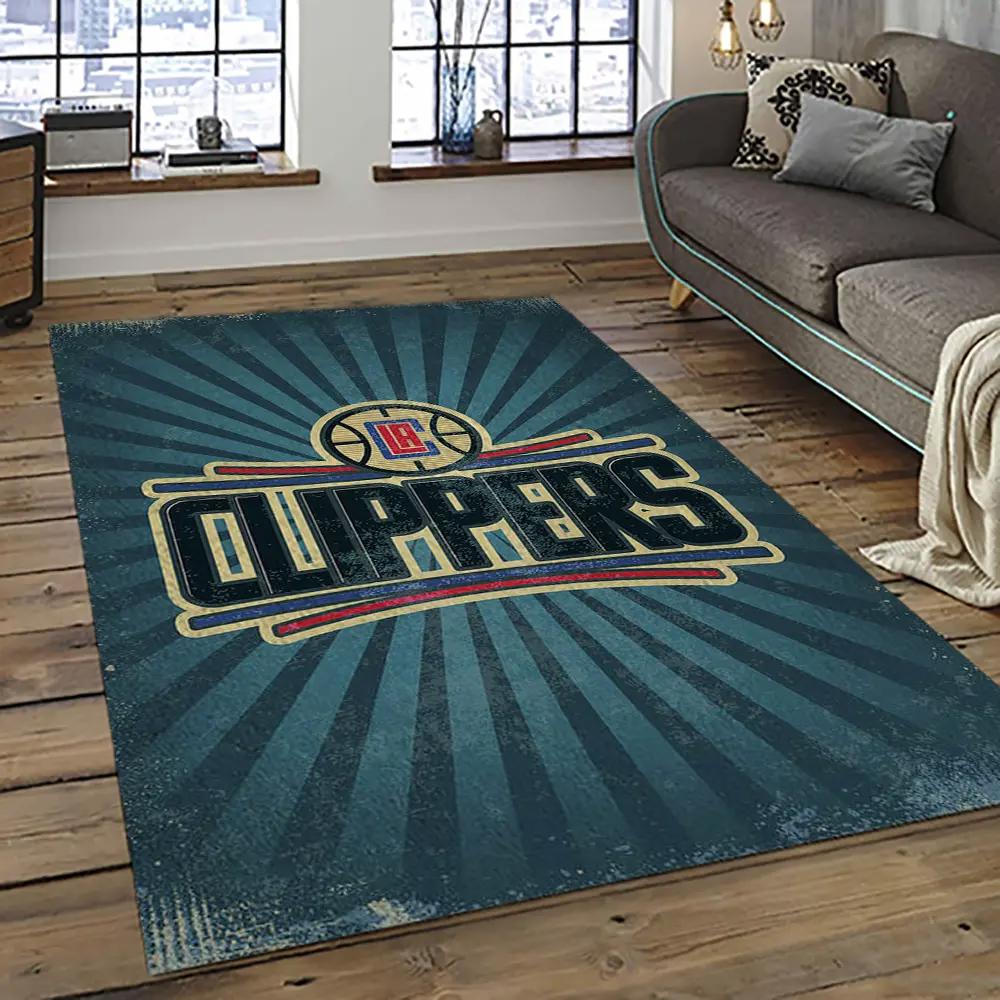 Nba los angeles clippers basketball team logo sport carpet rectangle area rug for living room lac4 Rectangle Rug