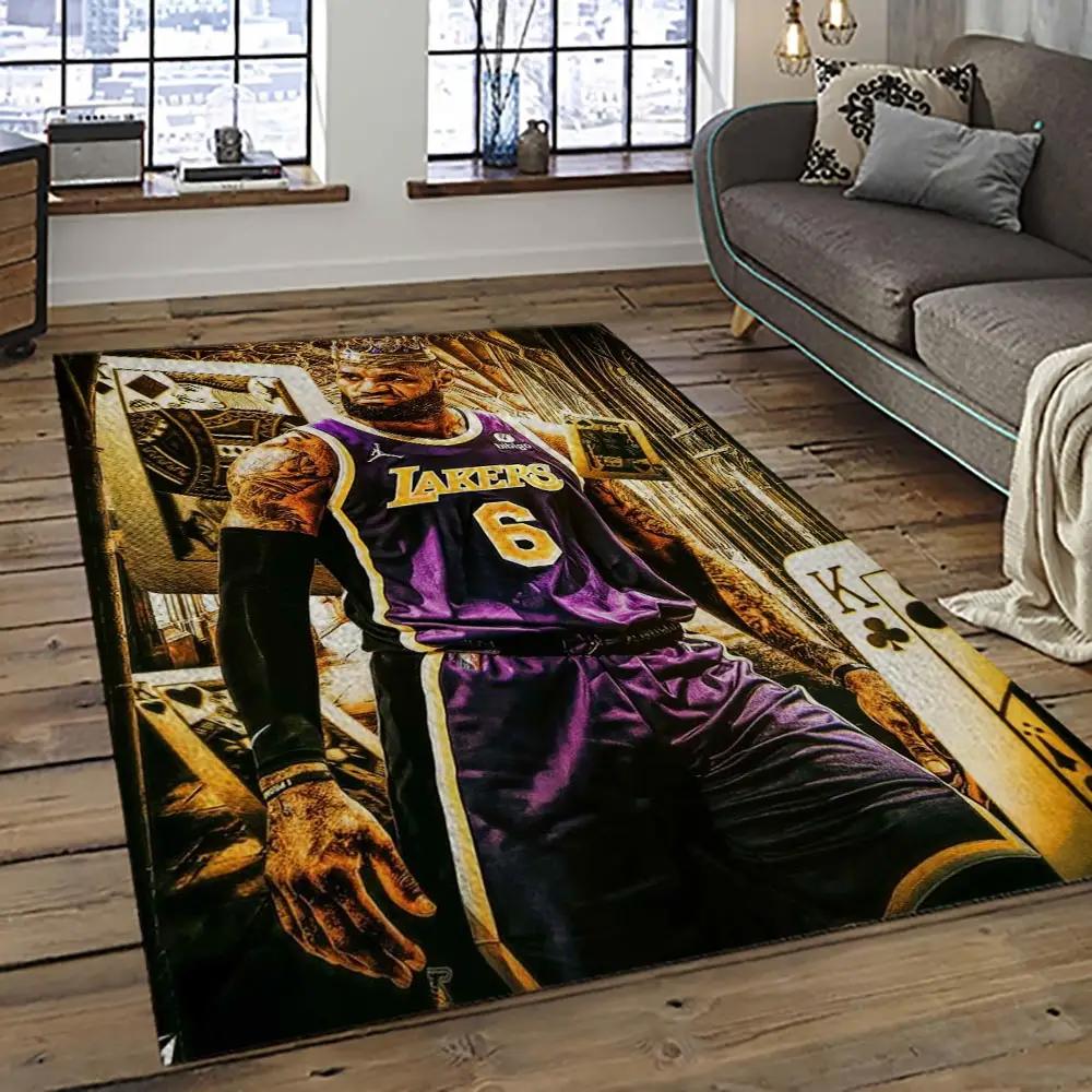 Nba los angeles lakers basketball team logo sport carpet area rug home decor best gift for friends lasl50 Rectangle Rug