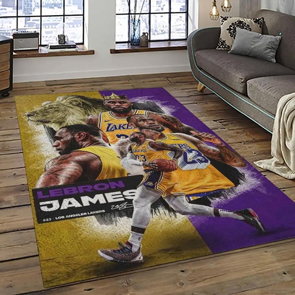 Nba los angeles lakers basketball team logo sport carpet area rug home decor best gift for friends lasl75 Rectangle Rug