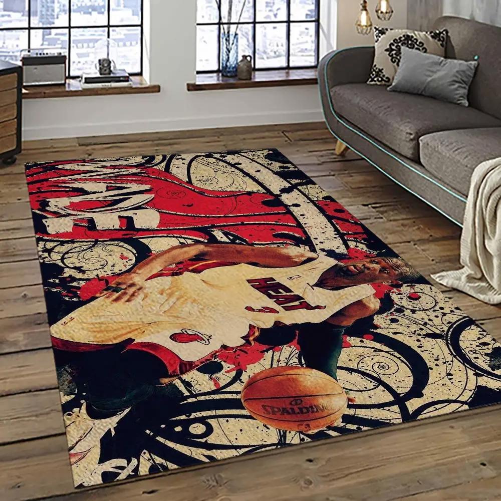 Nba miami heat basketball team logo sport carpet area rug home decor best gift for friends mh68 Rectangle Rug