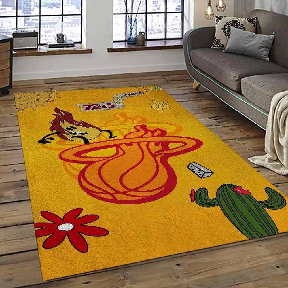 Nba miami heat basketball team logo sport carpet area rug home decor best gift for friends mh69 Rectangle Rug