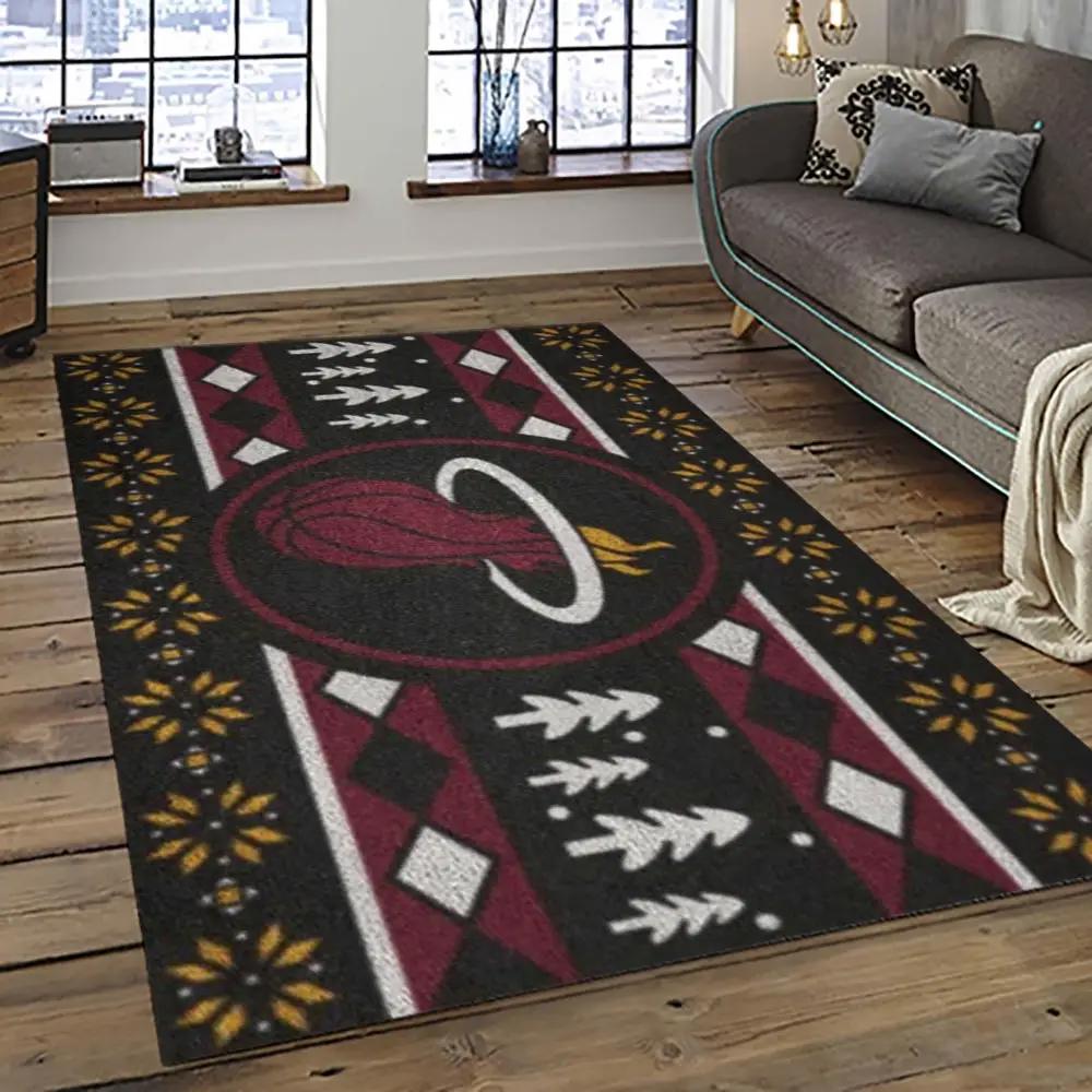 Nba miami heat basketball team logo sport carpet area rug home decor best gift for friends mh77 Rectangle Rug