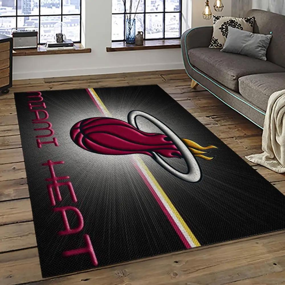 Nba miami heat basketball team logo sport carpet area rug home decor best gift for friends mh91 Rectangle Rug