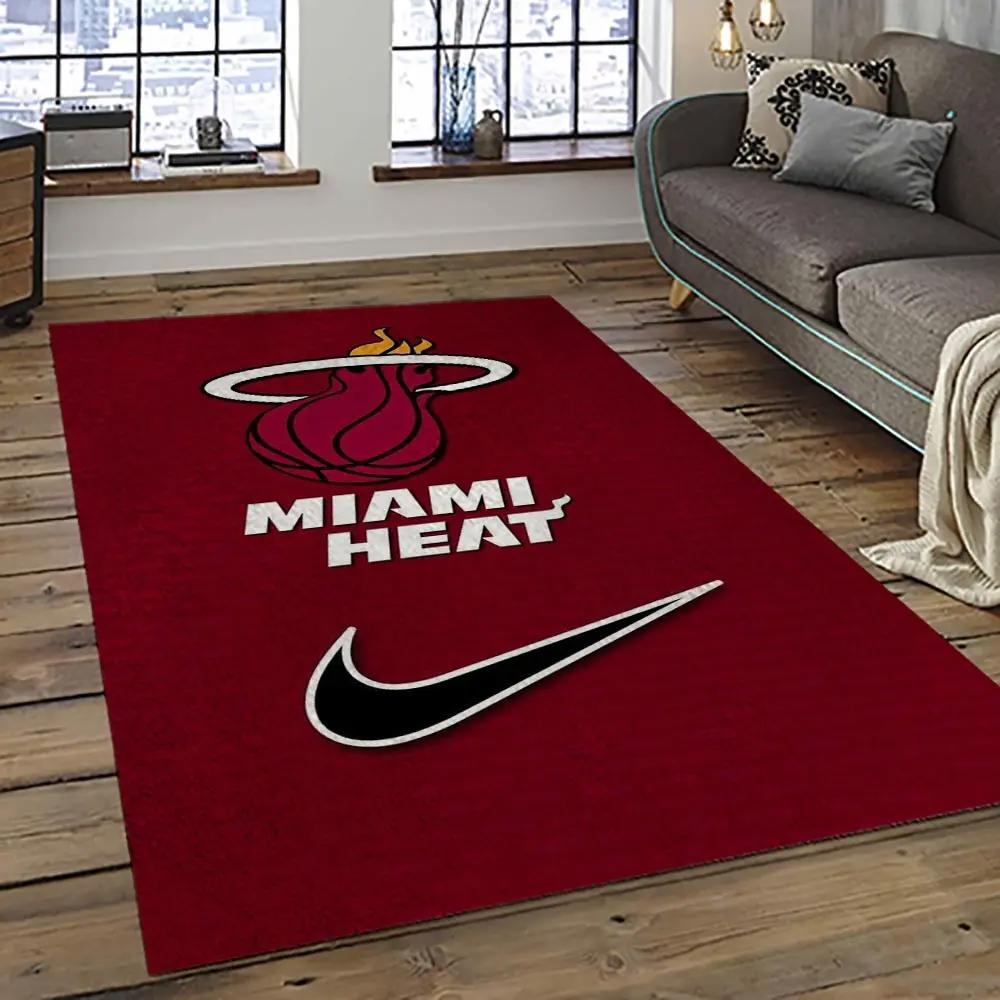 Nba miami heat basketball team logo sport carpet area rug home decor best gift for friends mh95 Rectangle Rug