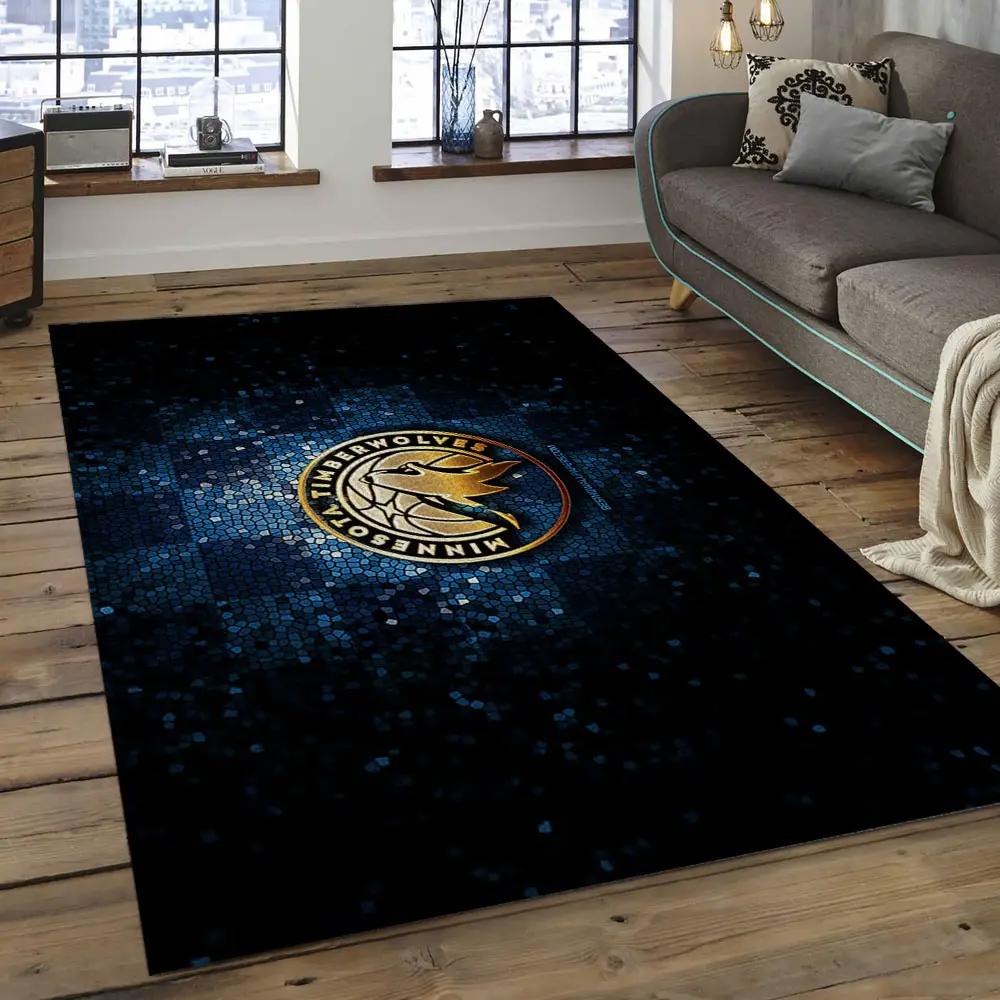 Nba minnesota timberwolves basketball legend team logo rectangle area mt13 Rectangle Rug