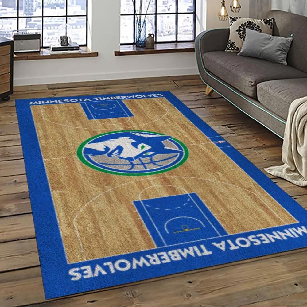 Nba minnesota timberwolves basketball team logo sport carpet area rug home decor best gift for friends mt47 Rectangle Rug