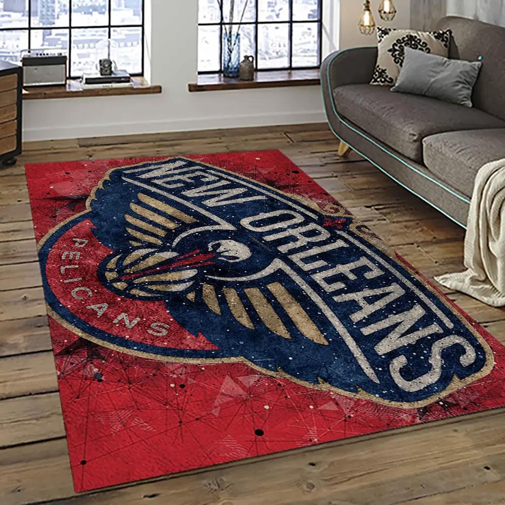 Nba new orleans pelicans basketball team logo sport carpet rectangle area rug for living room nop36 Rectangle Rug