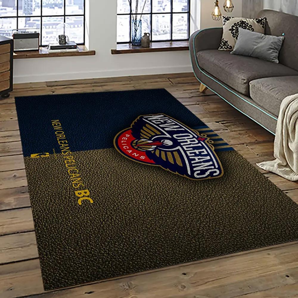 Nba new orleans pelicans basketball team logo sport carpet rectangle area rug for living room nop37 Rectangle Rug