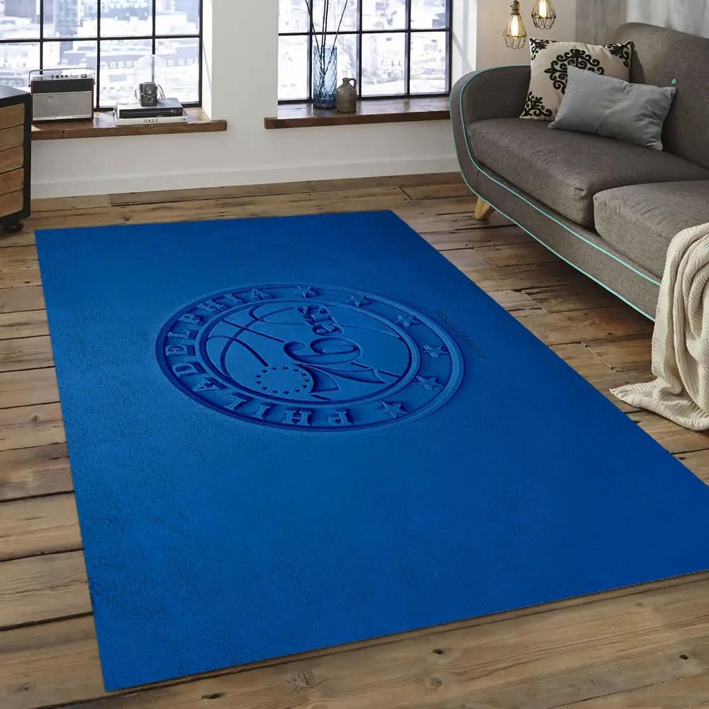 Nba philadelphia 76ers basketball legend team logo rectangle area p7629 Rectangle Rug