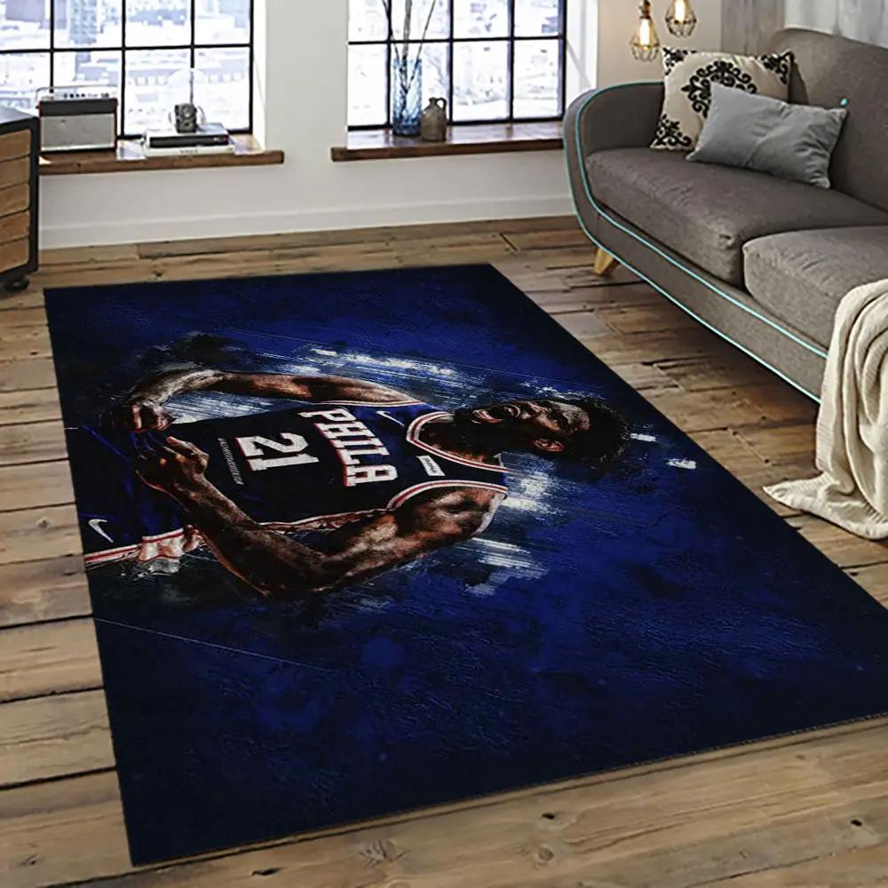 Nba philadelphia 76ers basketball team logo sport carpet area rug home decor best gift for friends p7650 Rectangle Rug