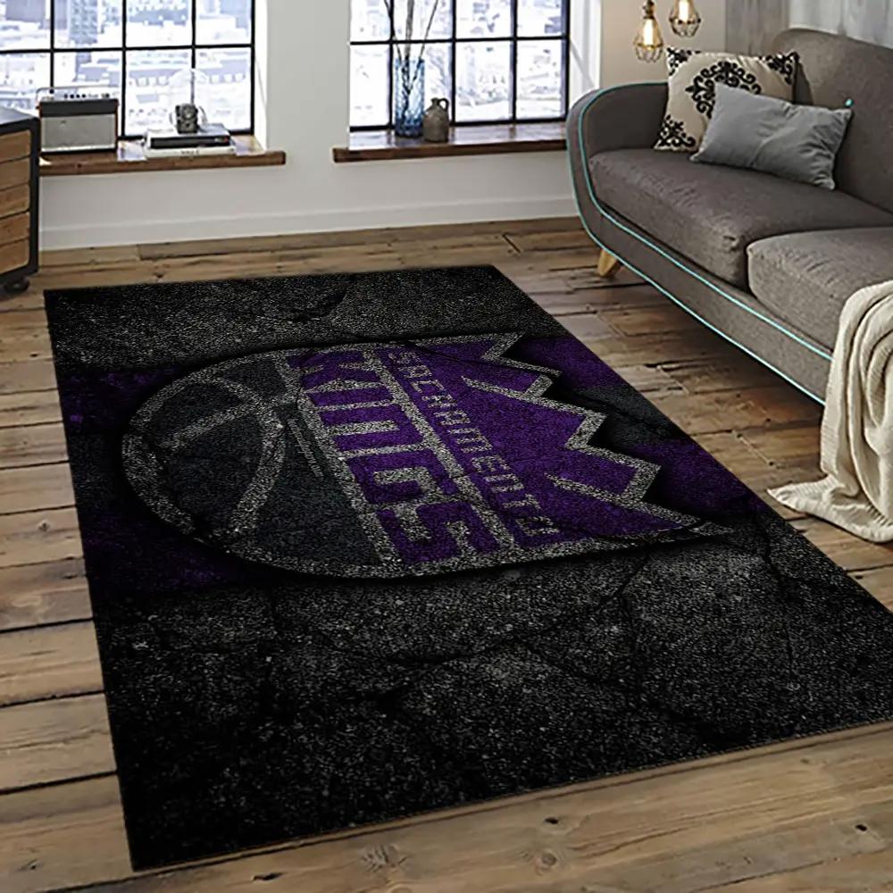 Nba sacramento kings basketball team logo sport carpet rectangle area rug for living room sck15 Rectangle Rug
