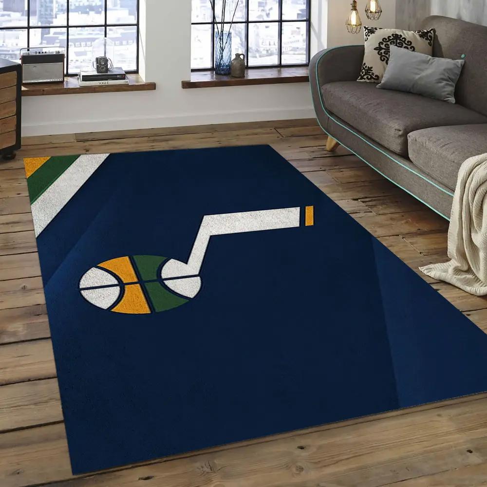 Nba utah jazz basketball legend team logo rectangle area uj06 Rectangle Rug