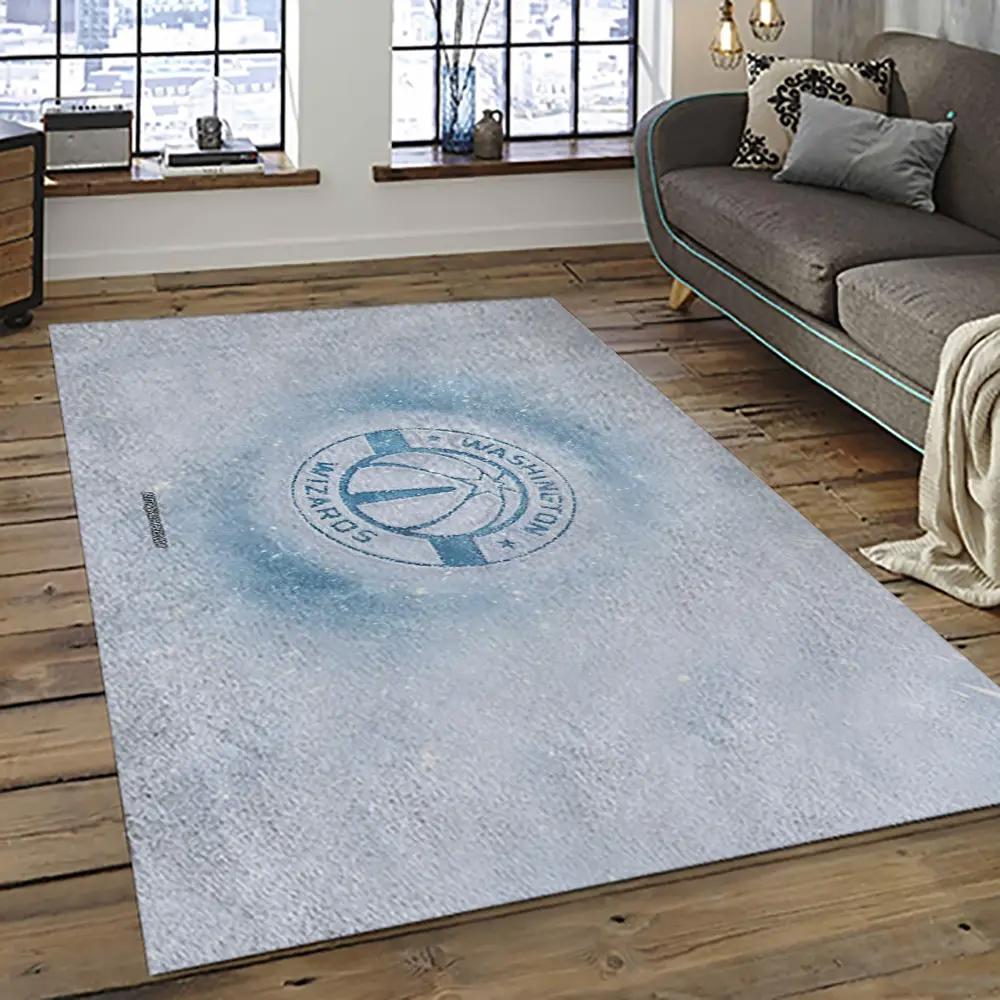 Nba washington wizards basketball team logo sport carpet rectangle area rug for living room wsw25 Rectangle Rug
