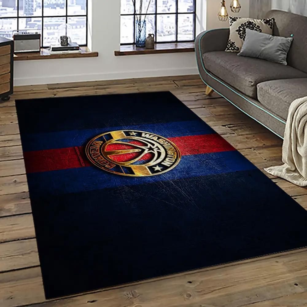 Nba washington wizards basketball team logo sport carpet rectangle area rug for living room wsw29 Rectangle Rug