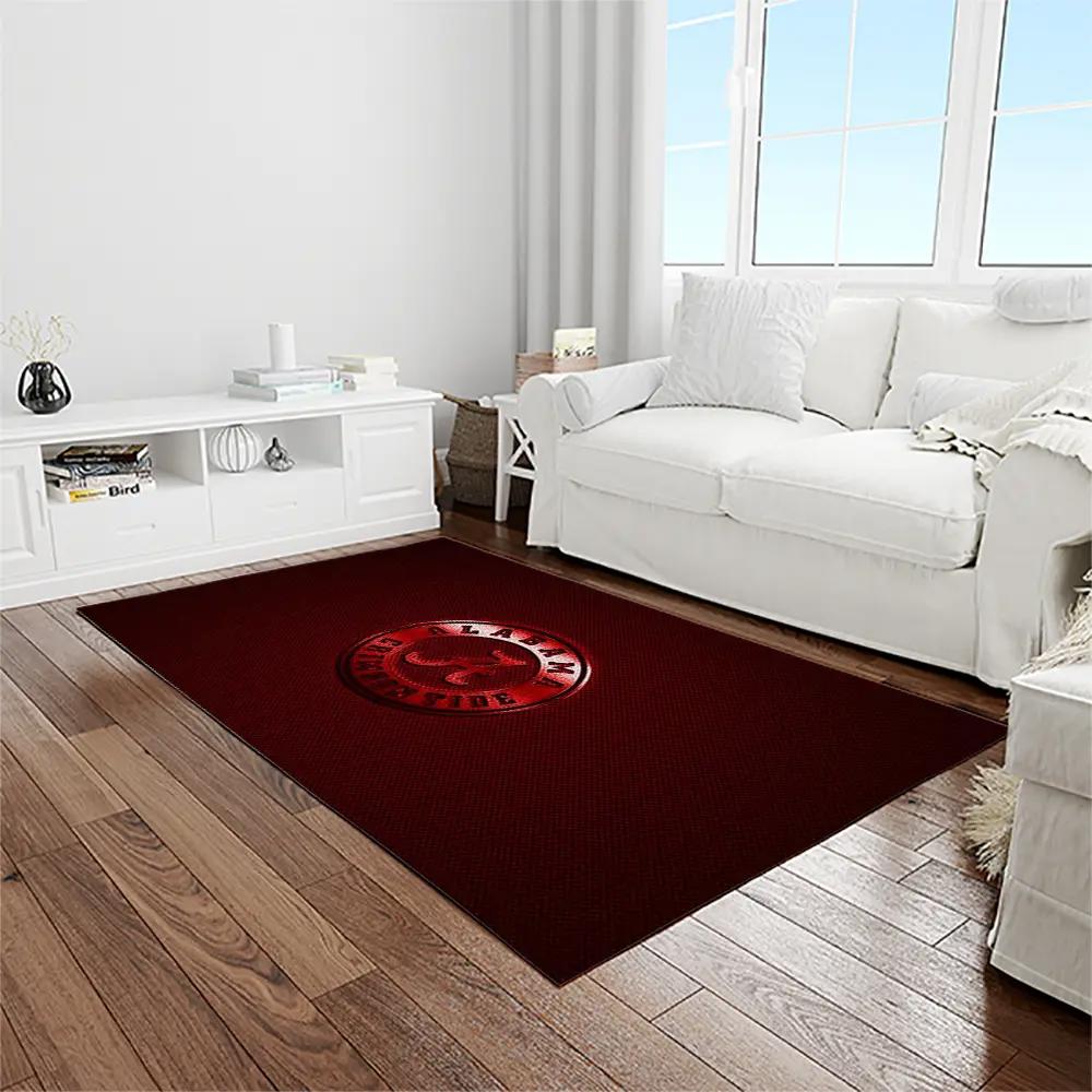 Ncaa alabama crimson tide college sport basketball and foolball team logo rectangle area rug act07 Rectangle Rug