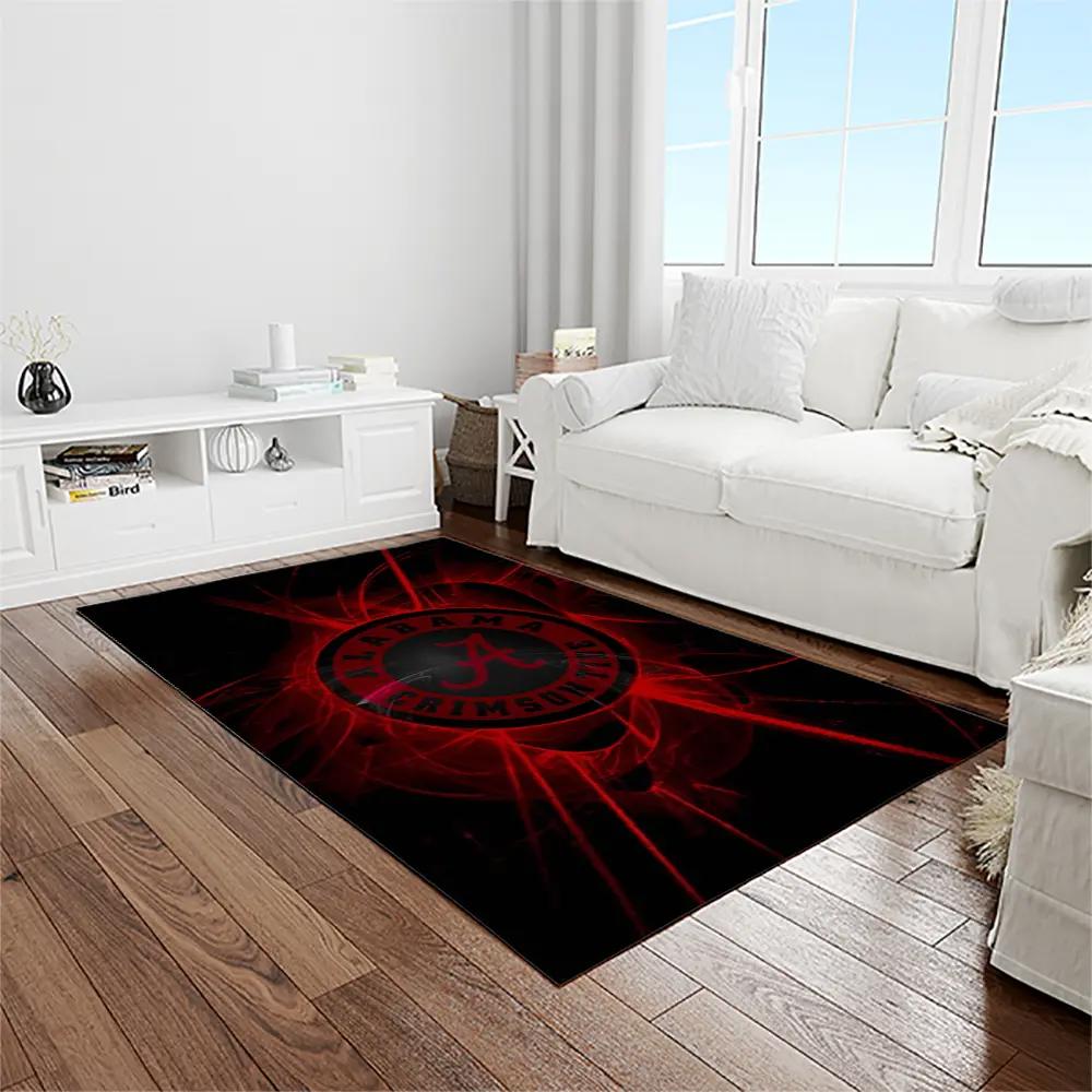 Ncaa alabama crimson tide college sport basketball and foolball team logo rectangle area rug act27 Rectangle Rug