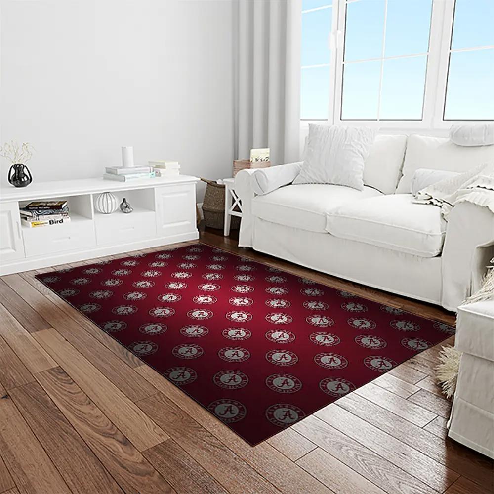 Ncaa alabama crimson tide college sport basketball and foolball team logo rectangle area rug act61 Rectangle Rug