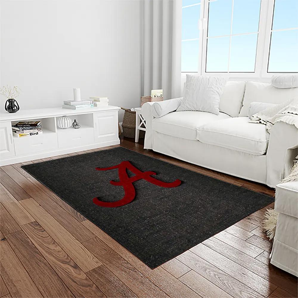 Ncaa alabama crimson tide college sport basketball and foolball team logo rectangle area rug act65 Rectangle Rug