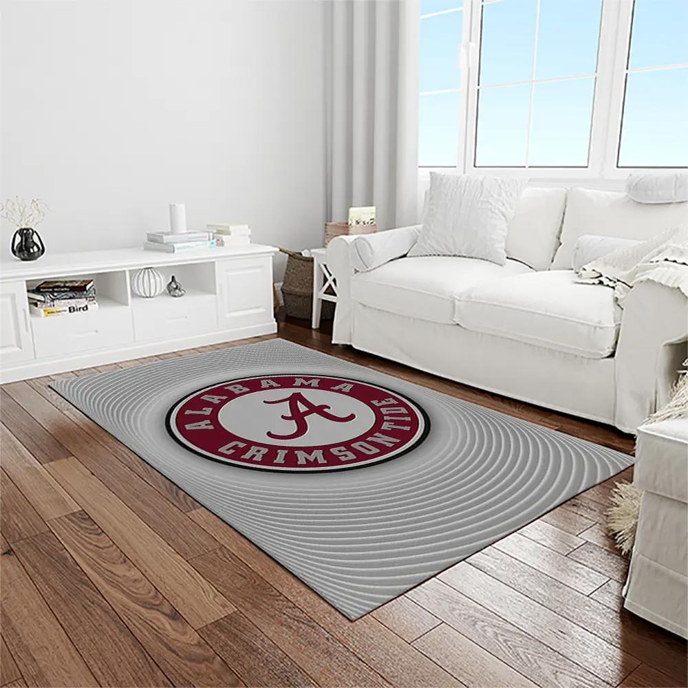 Ncaa alabama crimson tide college sport basketball and foolball team logo rectangle area rug act68 Rectangle Rug