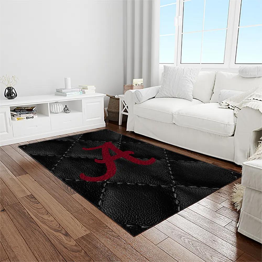 Ncaa alabama crimson tide college sport basketball and foolball team logo rectangle area rug act79 Rectangle Rug
