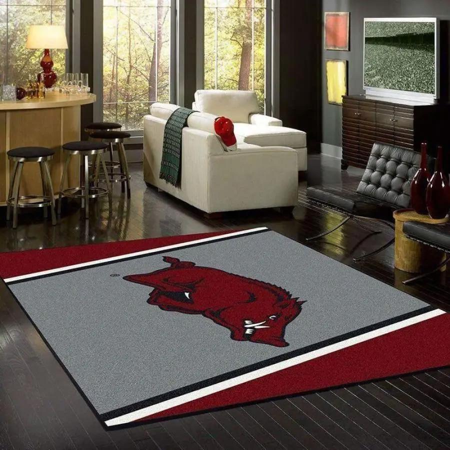 Ncaa arkansas razorbacks football area rug living room rug home decor 200305123 Rectangle Rug