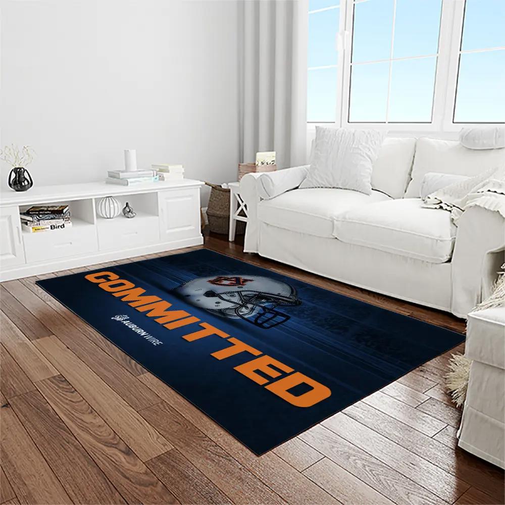 Ncaa auburn tigers college sport basketball and foolball team logo rectangle area rug ats39 Rectangle Rug