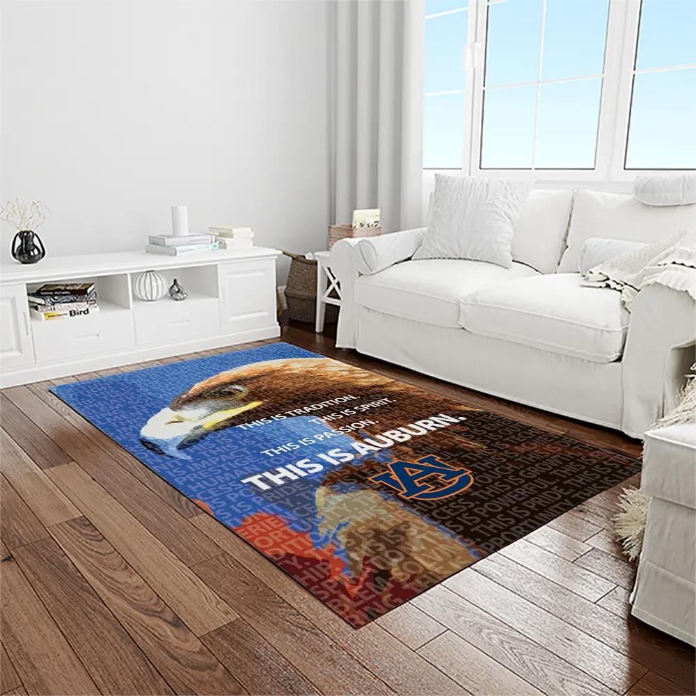Ncaa auburn tigers college sport basketball and foolball team logo rectangle area rug ats57 Rectangle Rug