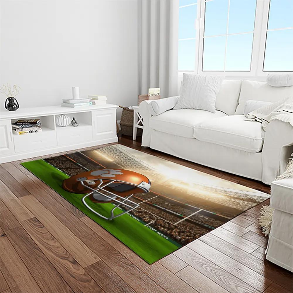 Ncaa clemson tigers college sport basketball and foolball team logo rectangle area rug ct36 Rectangle Rug