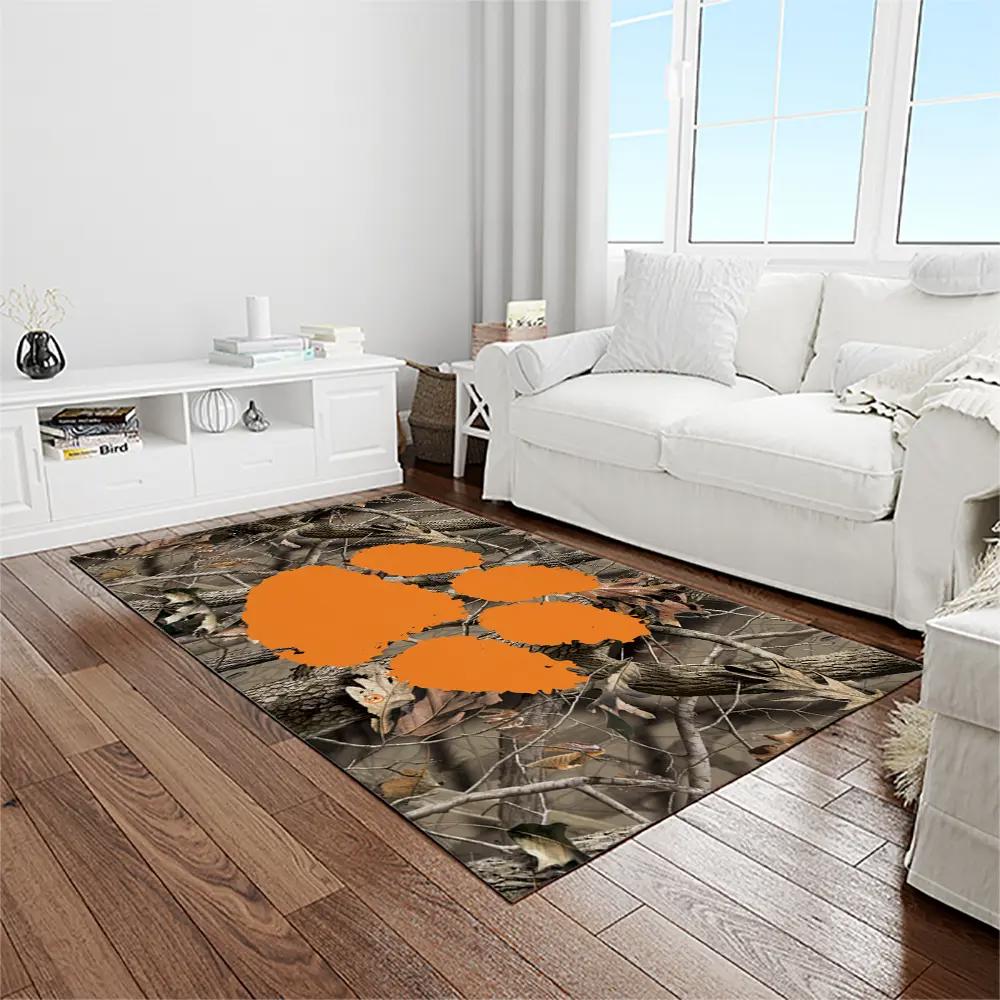 Ncaa clemson tigers college sport basketball and foolball team logo rectangle area rug ct43 Rectangle Rug