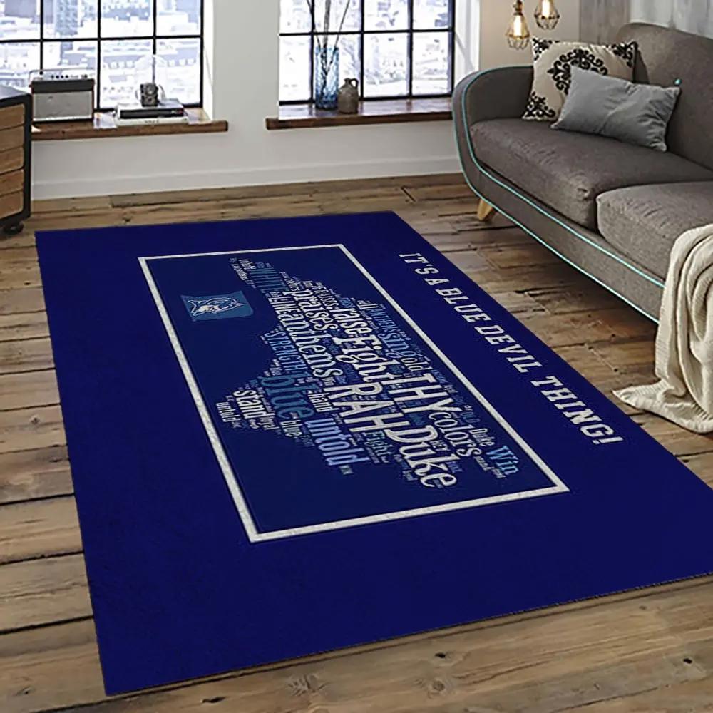 Ncaa duke blue devils football team logo sport carpet area rug home decor best gift for friends dkbd13 Rectangle Rug