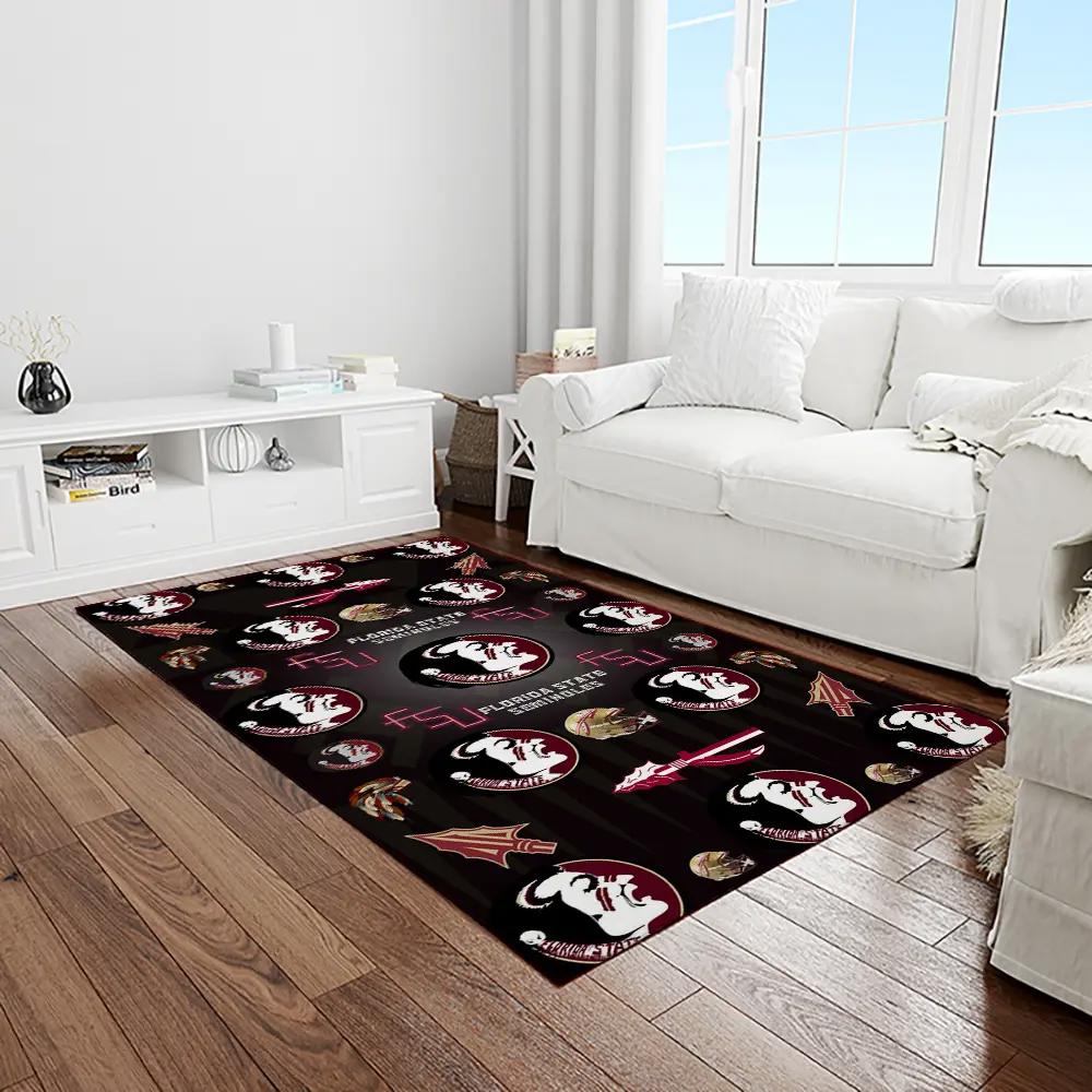 Ncaa florida state seminoles sport basketball and foolball team logo rectangle area rug fss24 Rectangle Rug