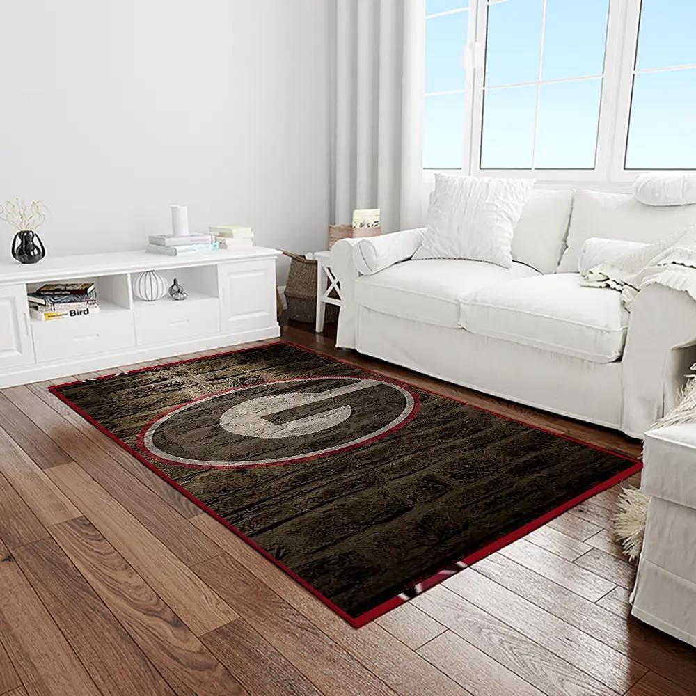 Ncaa georgia bulldogs college sport basketball and foolball team logo rectangle area rug gbs22 Rectangle Rug