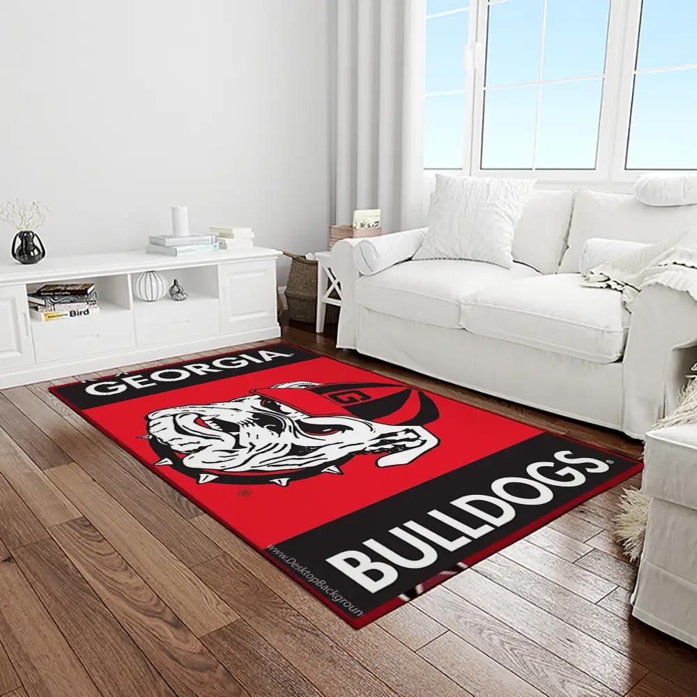 Ncaa georgia bulldogs college sport basketball and foolball team logo rectangle area rug gbs33 Rectangle Rug