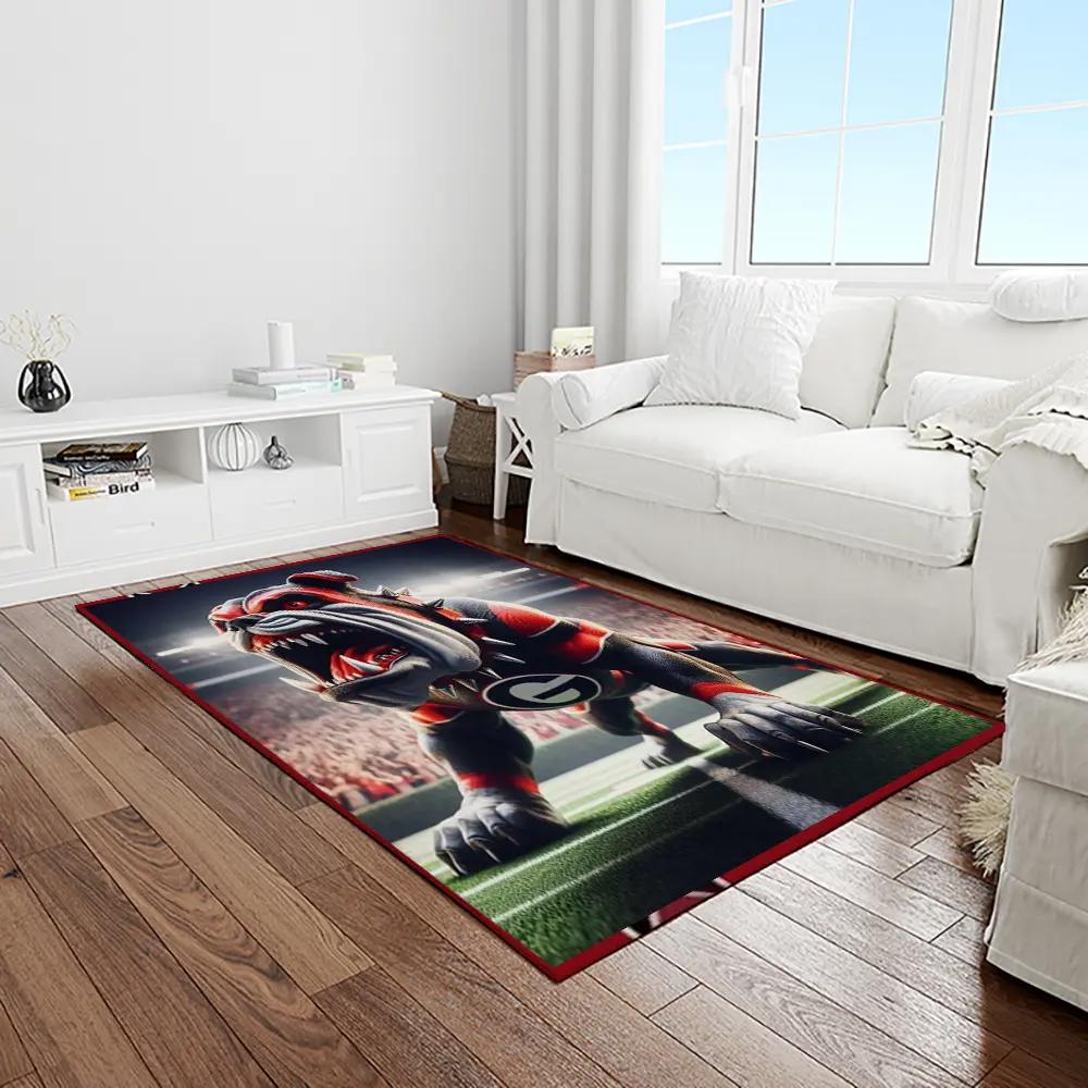 Ncaa georgia bulldogs college sport basketball and foolball team logo rectangle area rug gbs43 Rectangle Rug