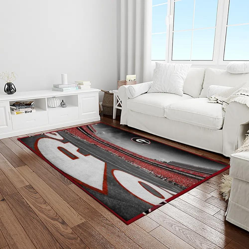 Ncaa georgia bulldogs college sport basketball and foolball team logo rectangle area rug gbs82 Rectangle Rug
