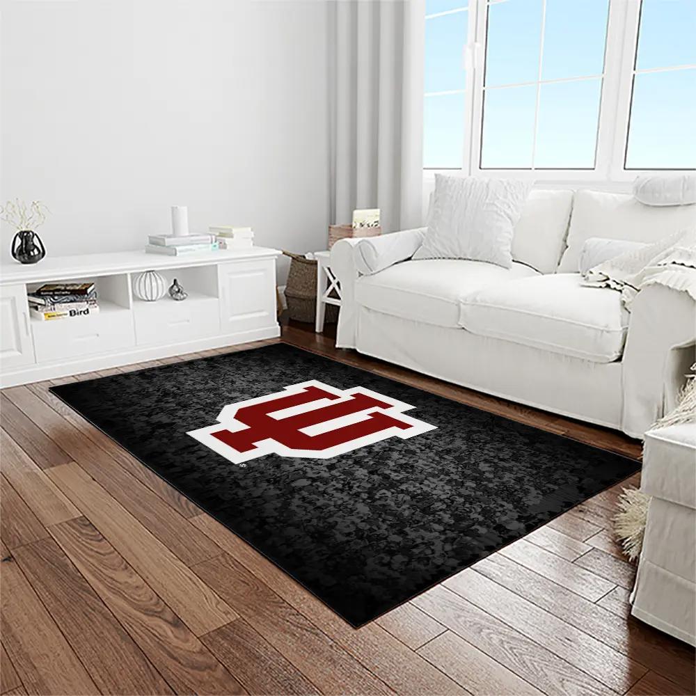 Ncaa indiana hoosiers college sport basketball and foolball team logo rectangle area rug ihs07 Rectangle Rug