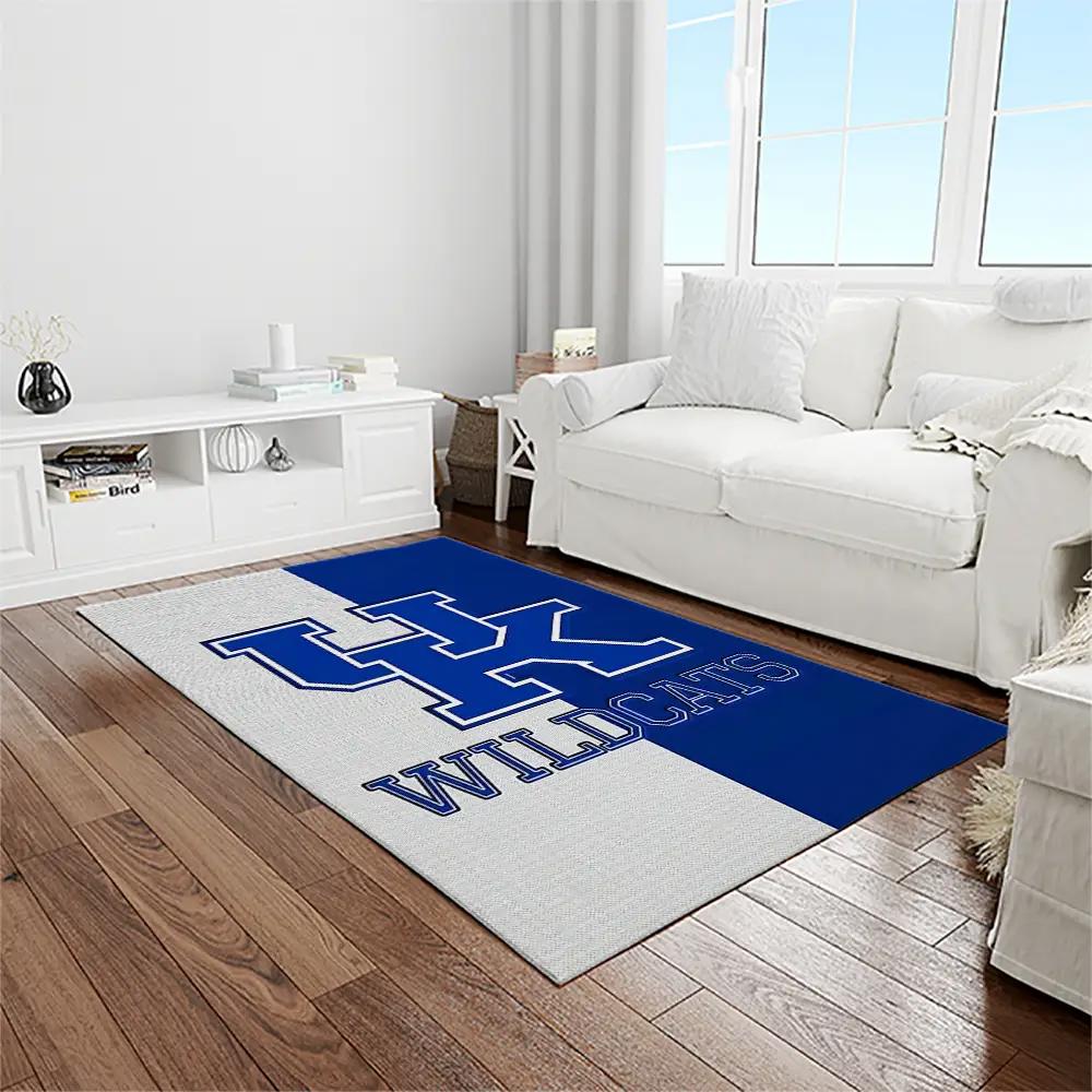 Ncaa kentucky wildcats college sport basketball and foolball team logo rectangle area rug ktw34 Rectangle Rug