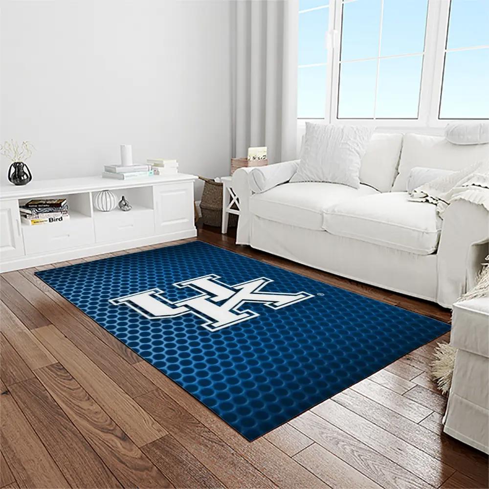 Ncaa kentucky wildcats college sport basketball and foolball team logo rectangle area rug ktw37 Rectangle Rug