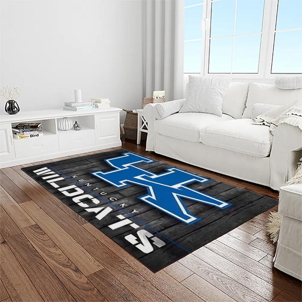 Ncaa kentucky wildcats college sport basketball and foolball team logo rectangle area rug ktw38 Rectangle Rug
